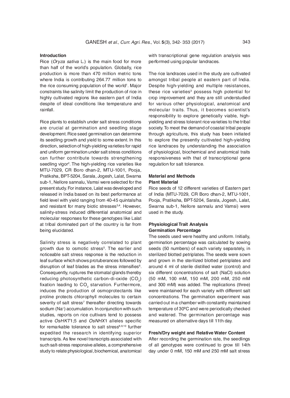 Integrated Physiological, Biochemical, Anatomical And Molecular Studies Reveals Salt Stress Responsive Mechanisms Associated With Popular Rice Landraces In Eastern Part Of India - Page 3