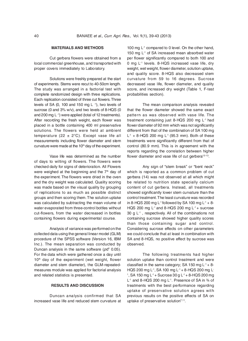 Interaction Effect Of Sucrose, Salicylic Acid And 8-Hydroxyquinoline Sulfate On Vase-life Of Cut Gerbera Flowers - Page 3