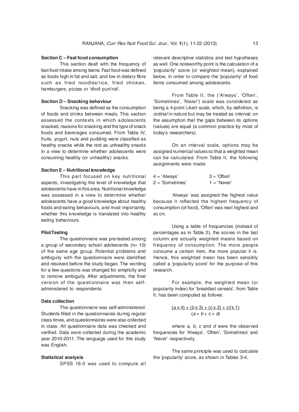 Is Healthy Eating Behaviour Common Among School Adolescents in Mauritius? - Page 4