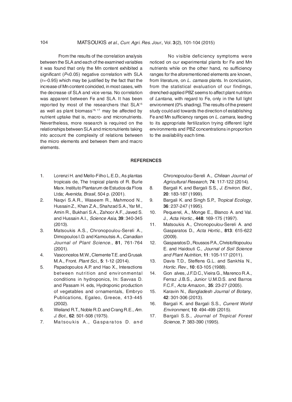 Micronutrient Content In Relation To Specific Leaf Area, Light Regime And Drenched-Applied Paclobutrazol In Lantana Camara L. - Page 5