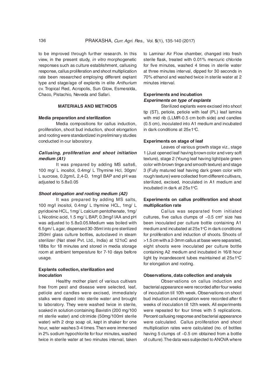Morphogenetic Responses In Anthurium Andreanum (Hort) Cultivars - Page 3