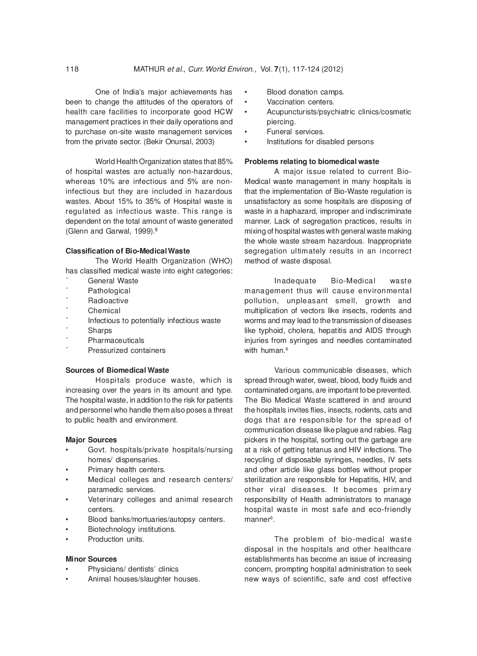 Need Of Biomedical Waste Management System In Hospitals - An Emerging Issue - A Review - Page 3