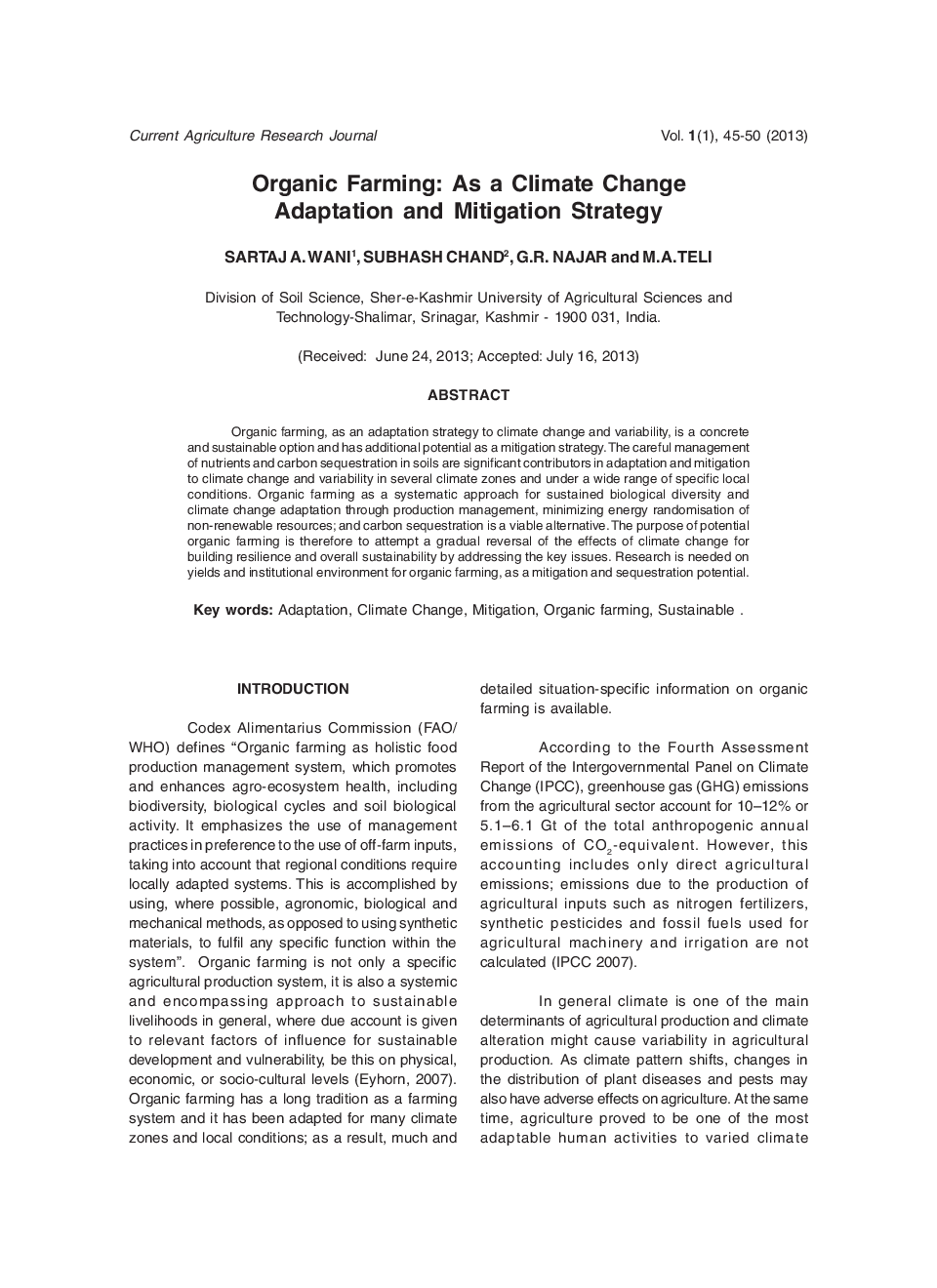 Organic Farming: As A Climate Change Adaptation And Mitigation Strategy - Page 2
