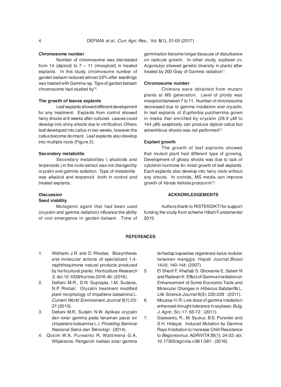 Oryzalin And Gamma Radiation Induced Polyploidization In Garden Balsam Plants (Impatiens Balsamina L.) In Vitro - Page 5