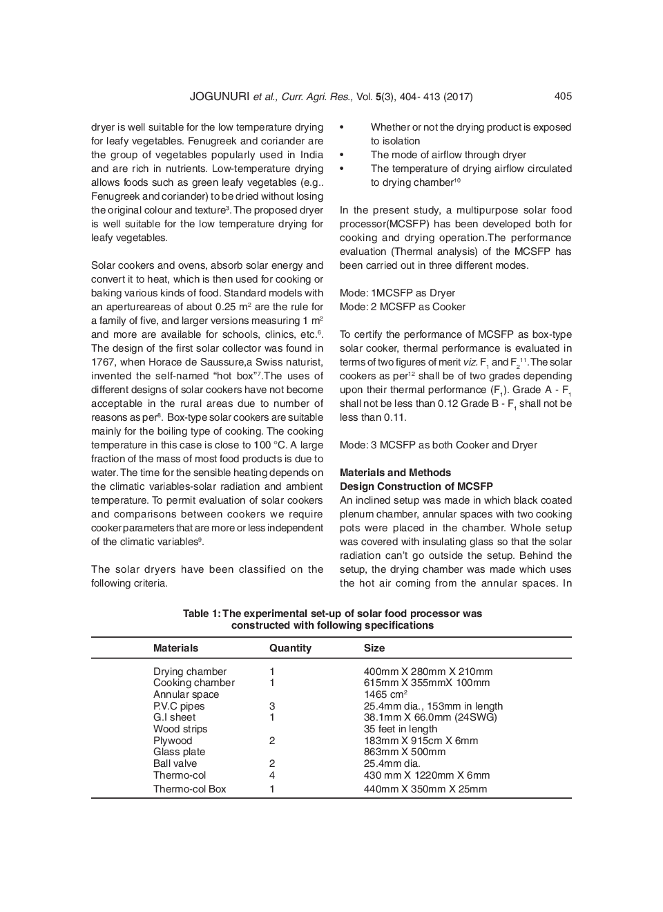 Performance Evaluation Of Multi-Purpose Mixed-Mode Cabinet Solar Food Processor(MCSFP) - Page 3
