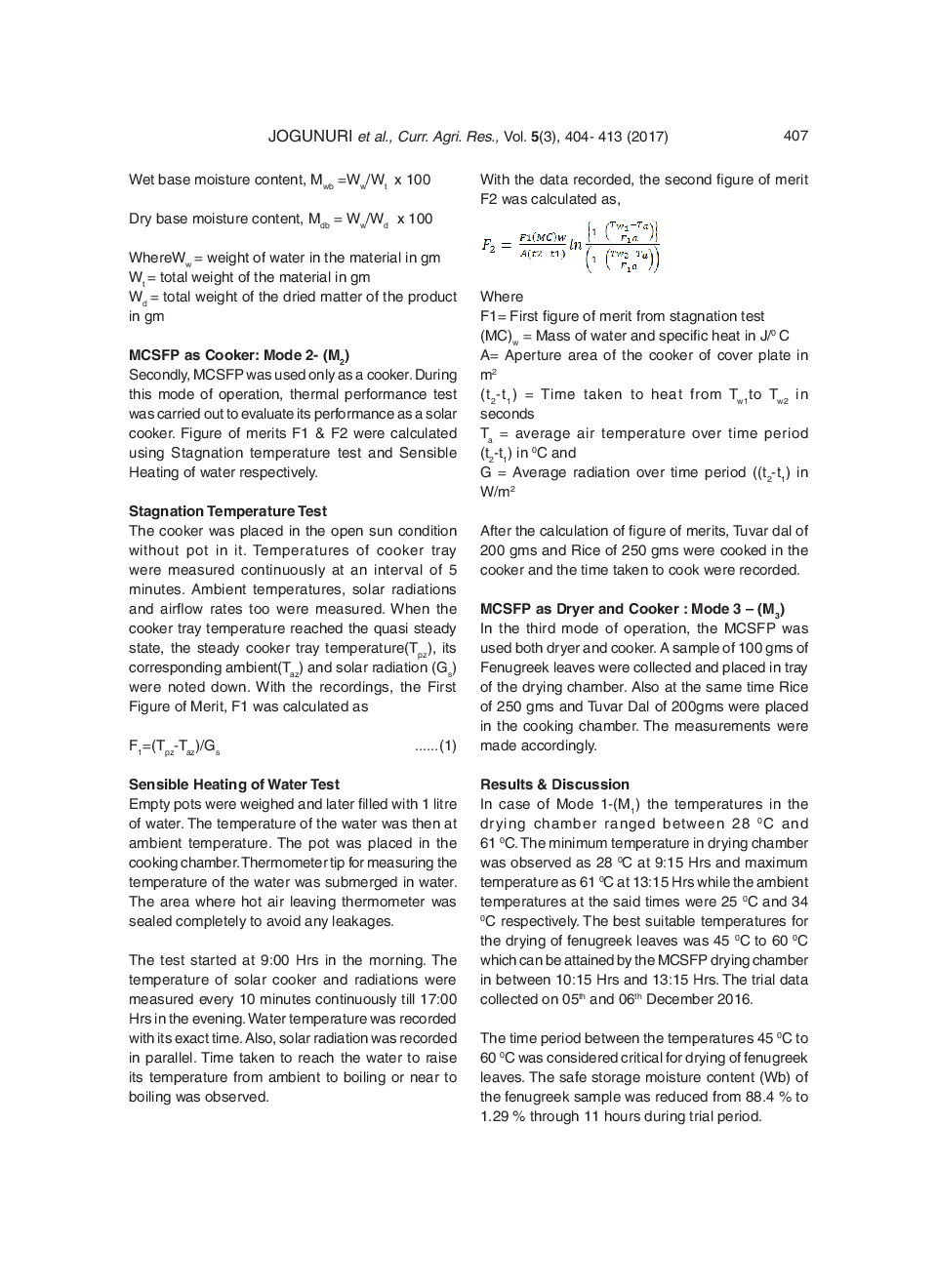 Performance Evaluation Of Multi-Purpose Mixed-Mode Cabinet Solar Food Processor(MCSFP) - Page 5