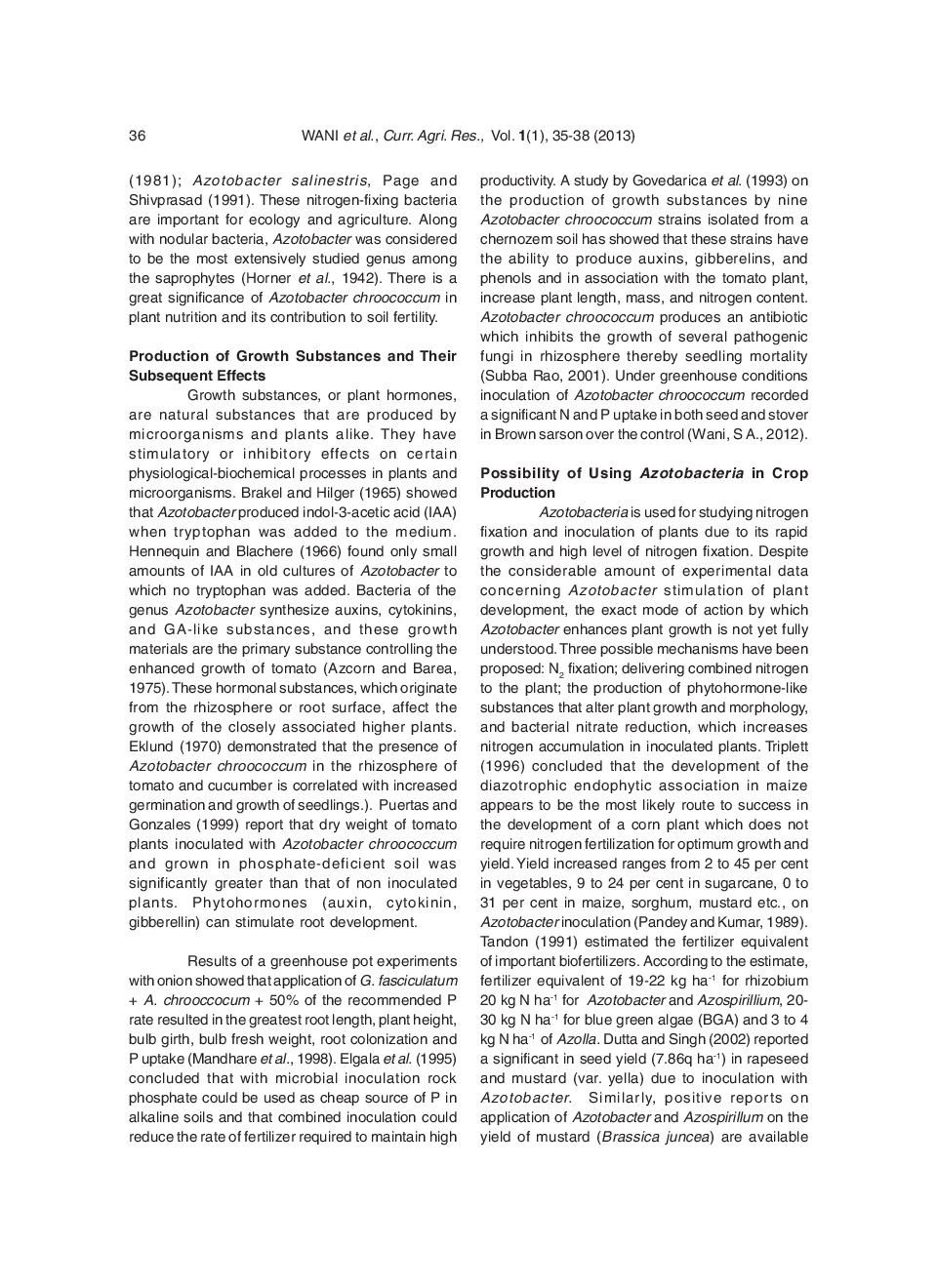 Potential Use of Azotobacter Chroococcum in Crop Production: An Overview - Page 3