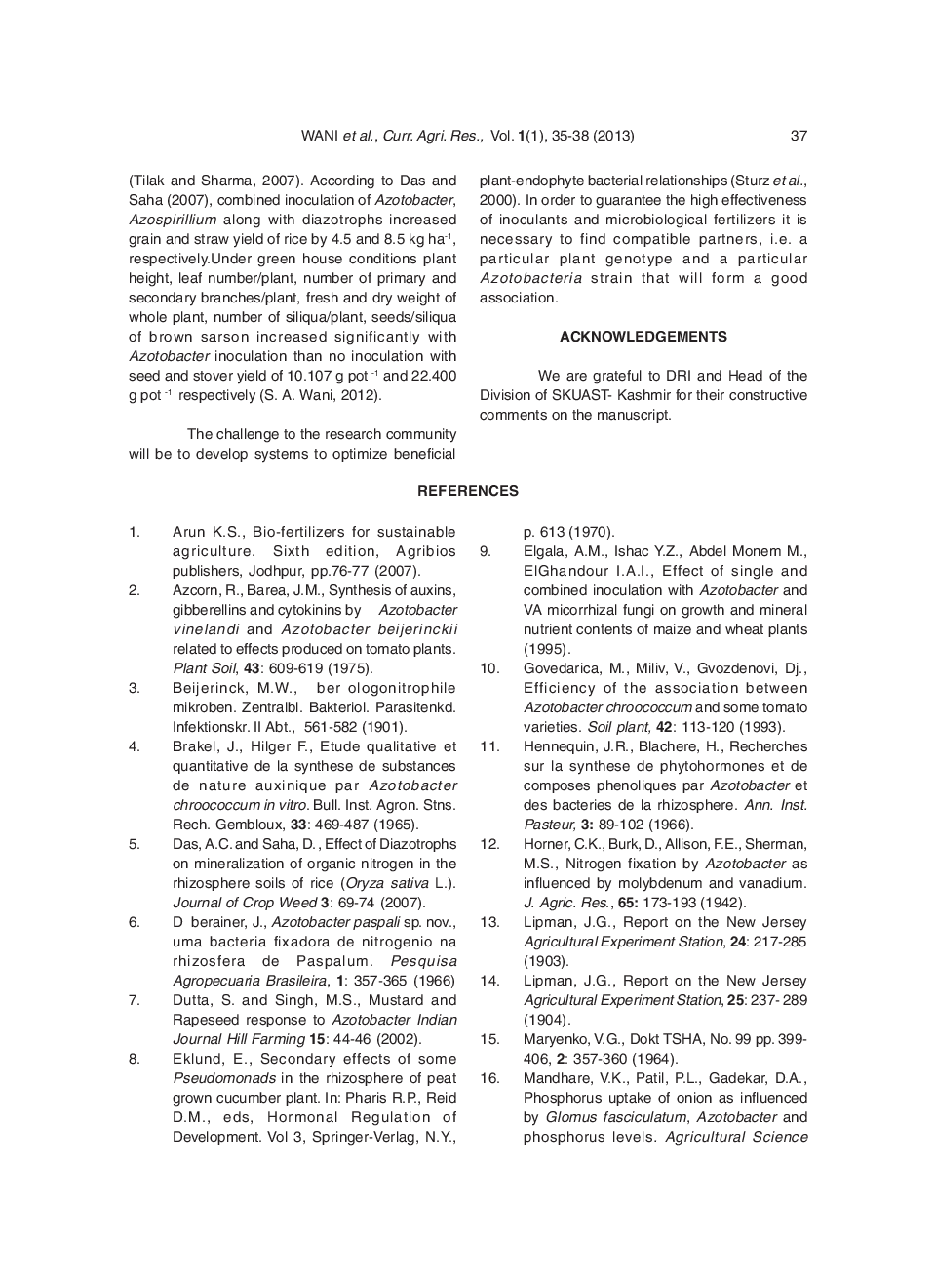 Potential Use of Azotobacter Chroococcum in Crop Production: An Overview - Page 4