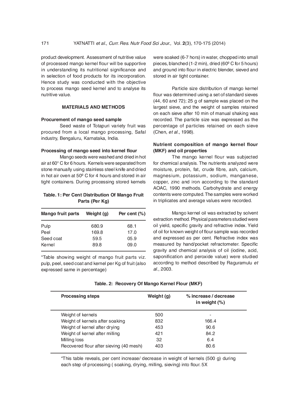 Processing And Nutritive Value Of Mango Seed Kernel Flour - Page 3
