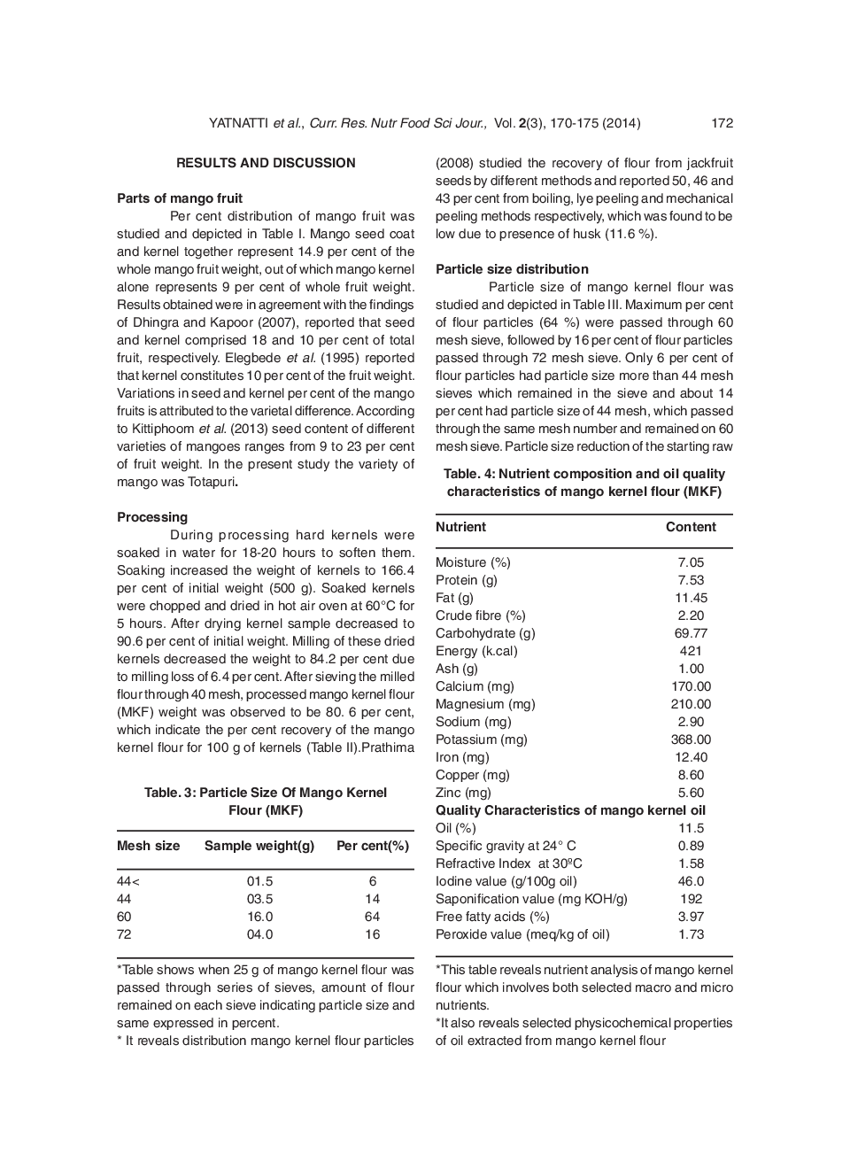 Processing And Nutritive Value Of Mango Seed Kernel Flour - Page 4