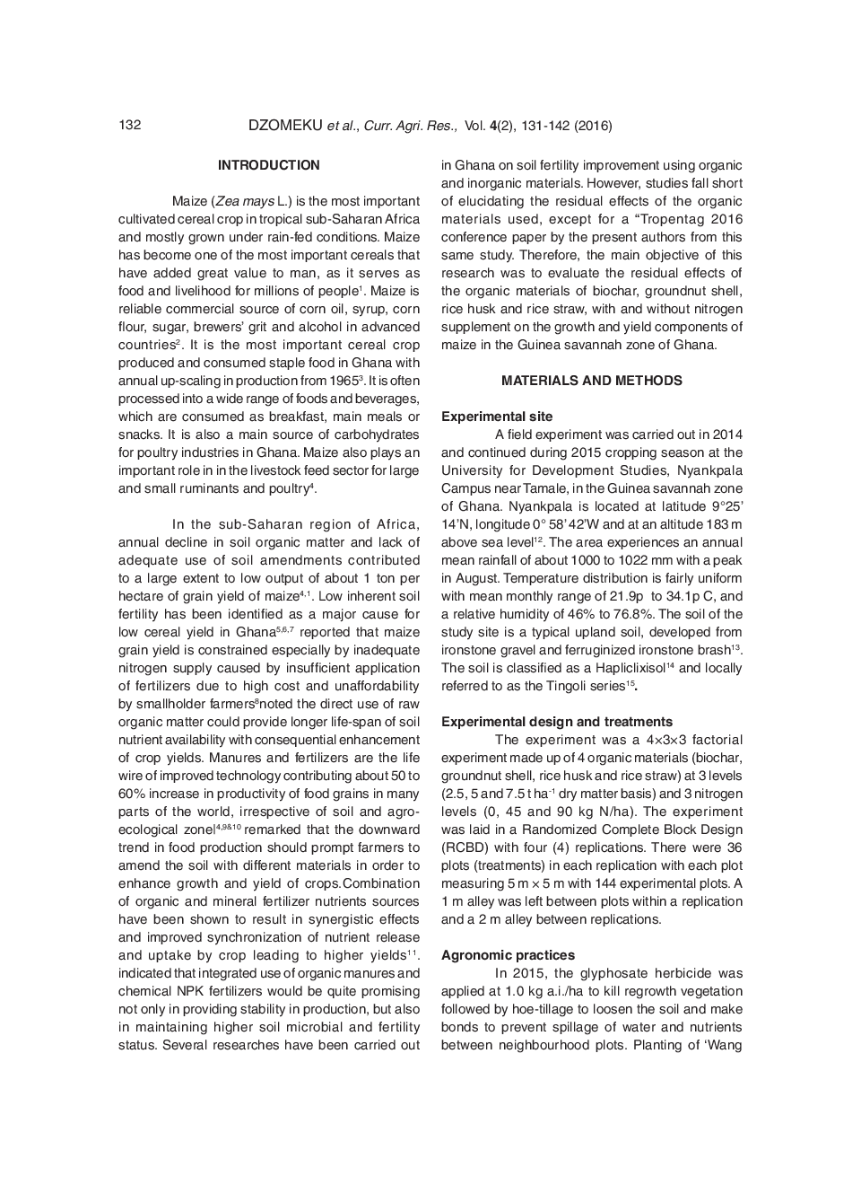 Role Of Residual Organic Materials On Productivity Of Zea Mays L. For Sustainable Soil Fertility Restoration In The Guinea Savannah Zone, Ghana - Page 3