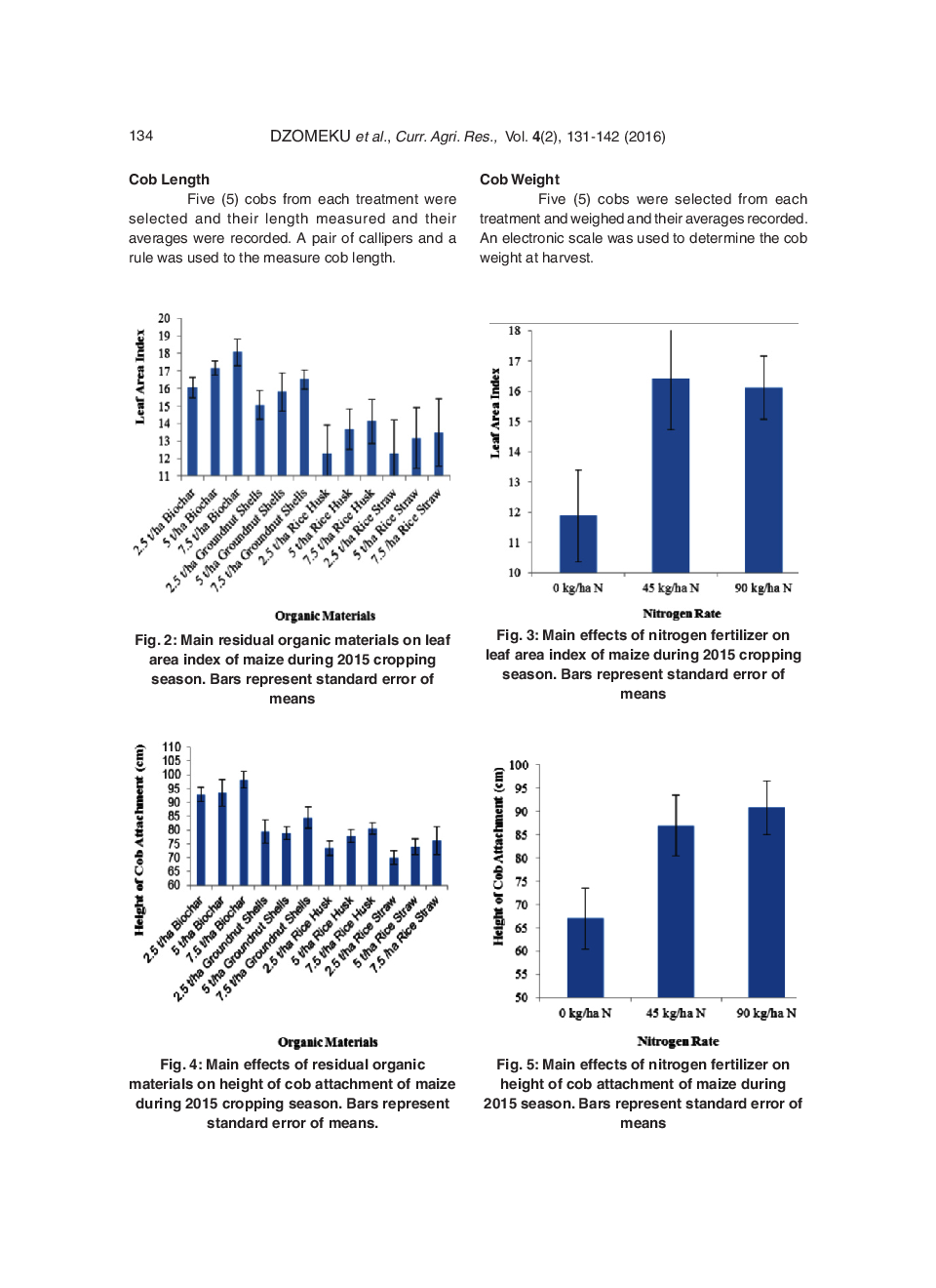Role Of Residual Organic Materials On Productivity Of Zea Mays L. For Sustainable Soil Fertility Restoration In The Guinea Savannah Zone, Ghana - Page 5