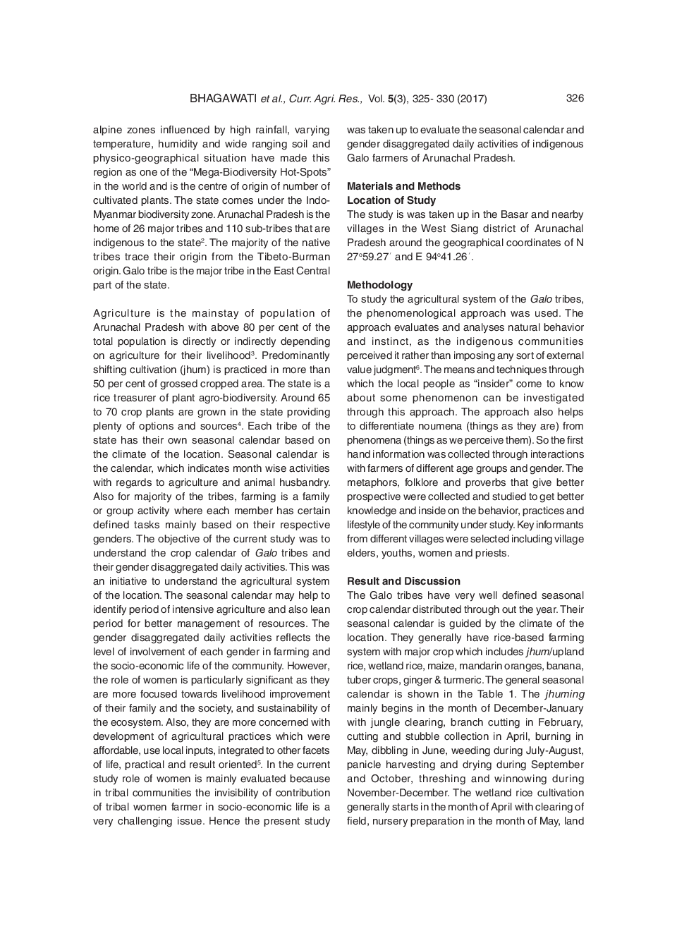 Seasonal Calendar And Gender Disaggregated Daily Activities Of Indigenous Galo Farmers Of Eastern Himalayan Region Of India - Page 3