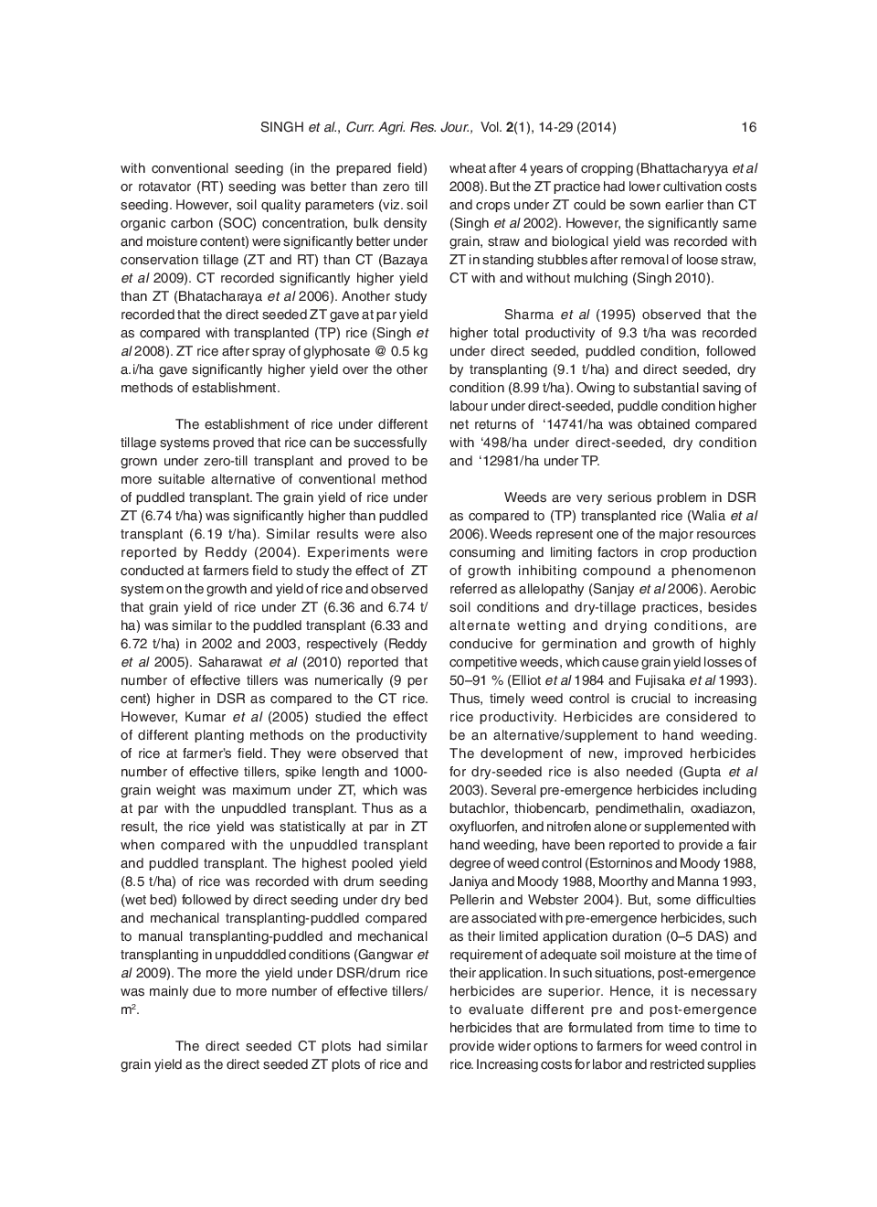 Tillage System, Crop Residues And Nitrogen To Improve The Productivity Of Direct Seeded Rice And Transplanted Rice - Page 4