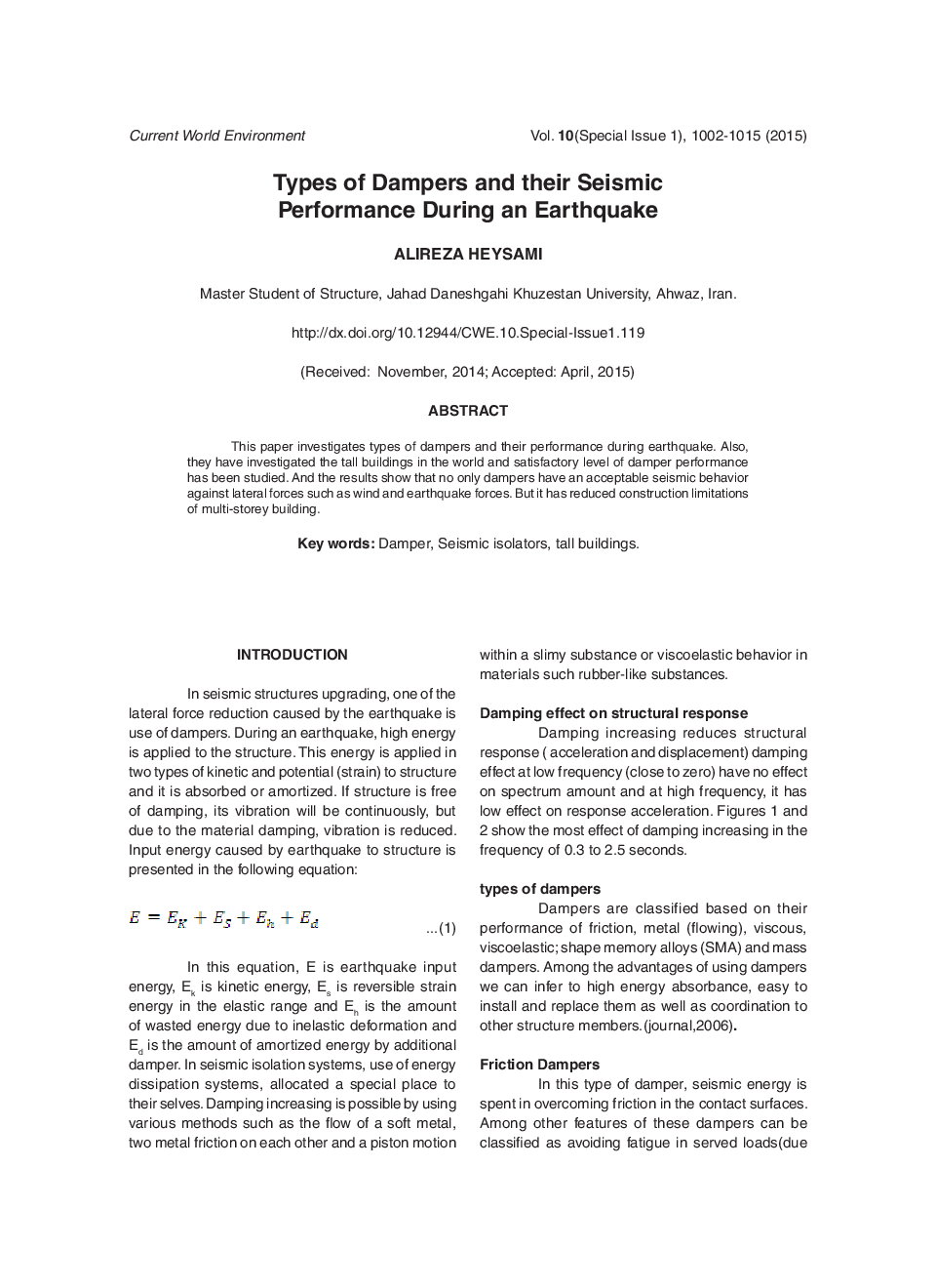 Types Of Dampers And Their Seismic Performance During An Earthquake - Page 2