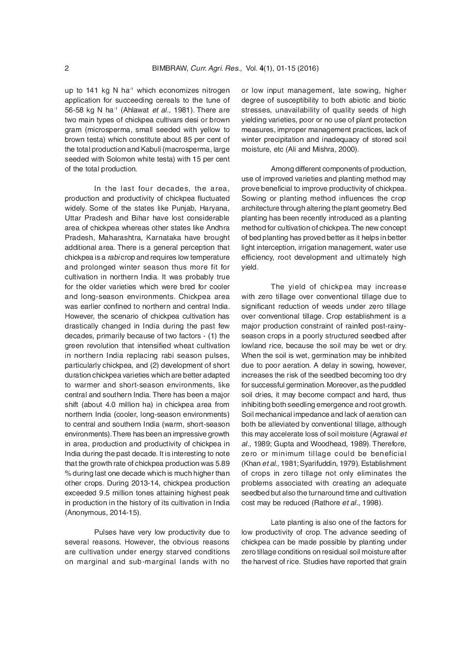 Use Of Conservation Technology For The Improvement In Production Of Chickpea In Comparison To Wheat - Page 3