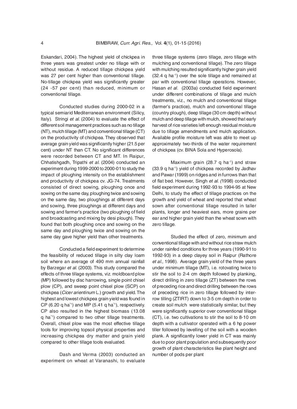 Use Of Conservation Technology For The Improvement In Production Of Chickpea In Comparison To Wheat - Page 5