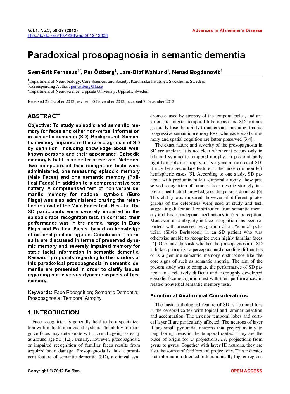 Paradoxical Prosopagnosia In Semantic Dementia - Page 2