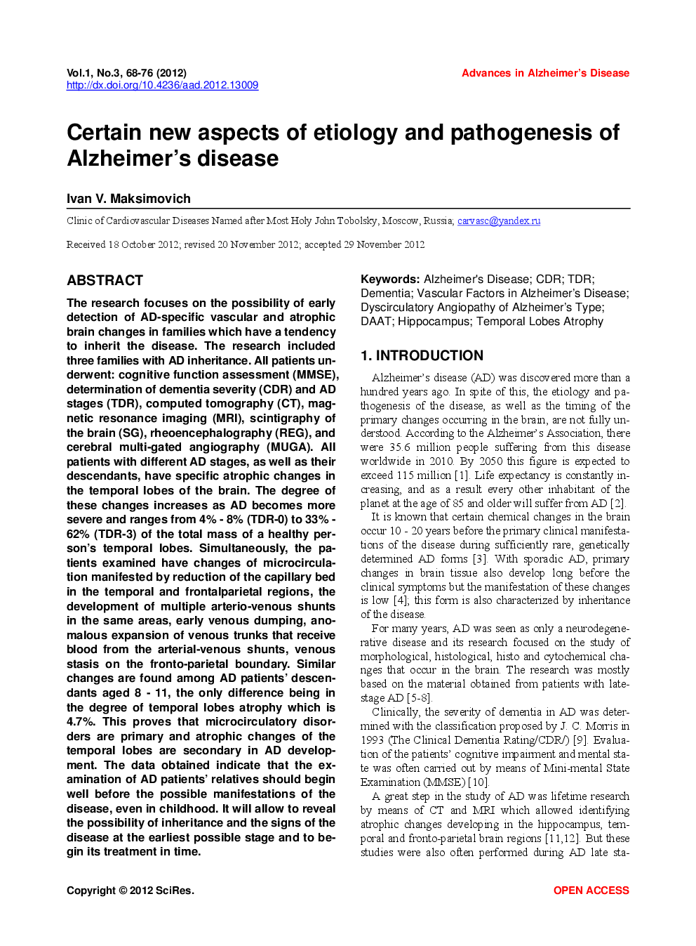 Certain New Aspects Of Etiology And Pathogenesis Of Alzheimer’s Disease - Page 2