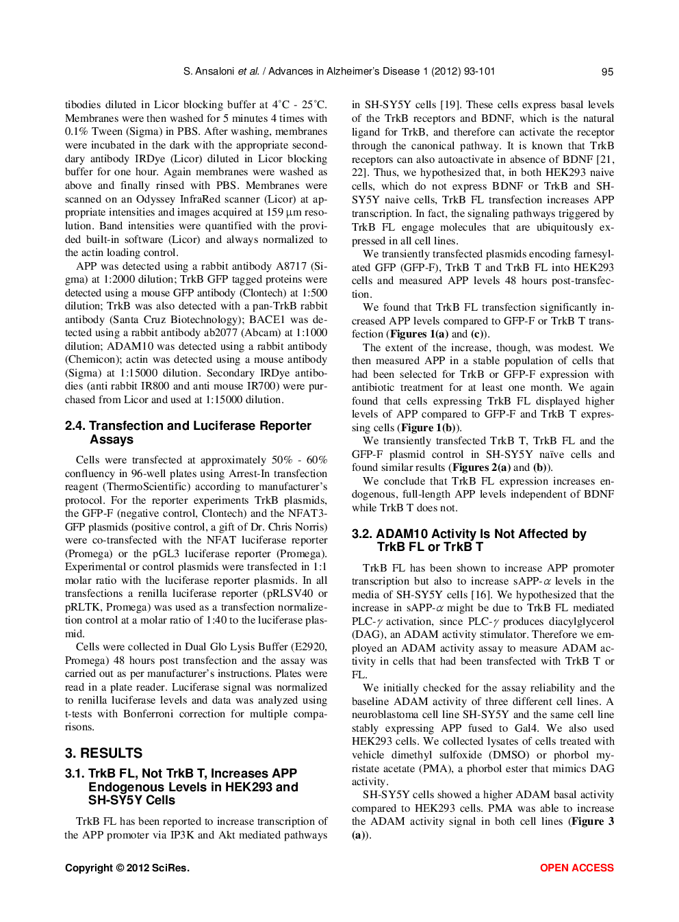 Tyrosine Kinase Receptor B Isoforms Alter APP And BACE1 Endogenous Levels Independently Of BDNF - Page 4