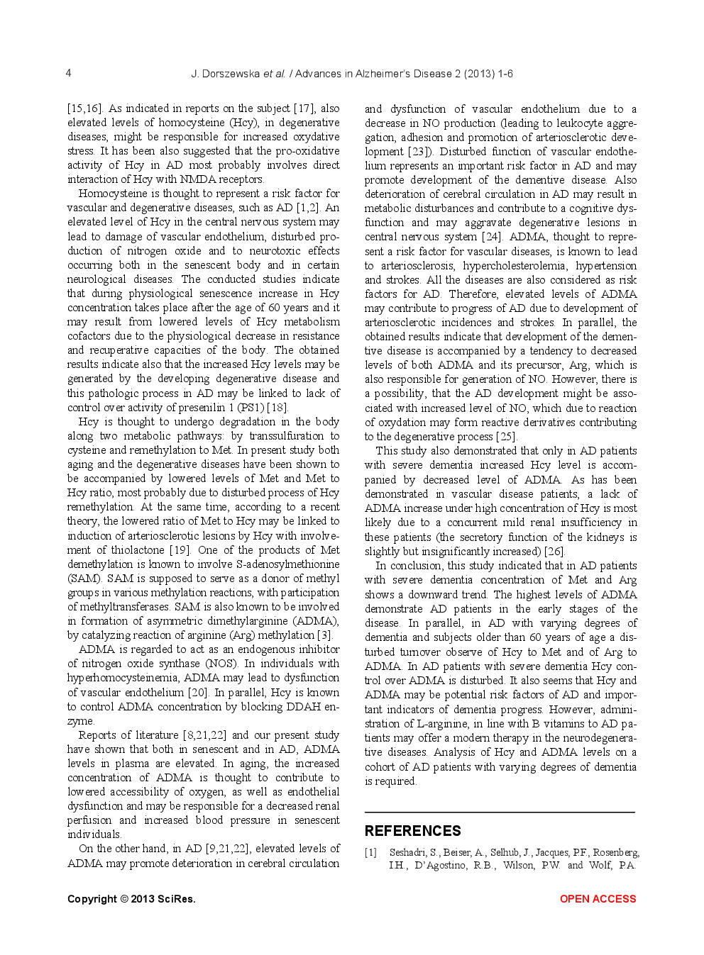 Homocysteine And Asymmetric Dimethylarginine Concentrations In The Plasma Of Alzheimer’s Disease Patients With Varying Degrees Of Dementia - Page 5
