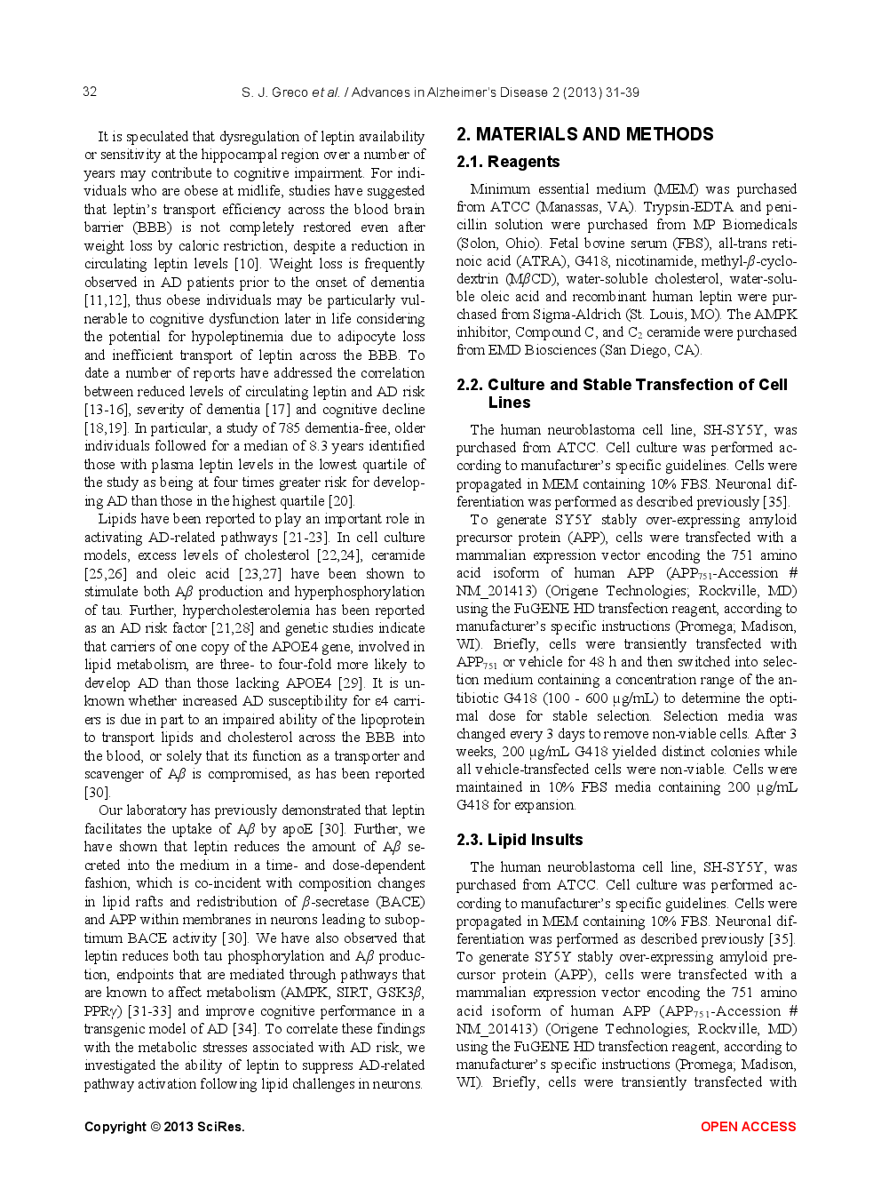 Leptin Rescues Neurons From Alzheimer’s Disease-Related Pathways Triggered By Lipid Burden - Page 3