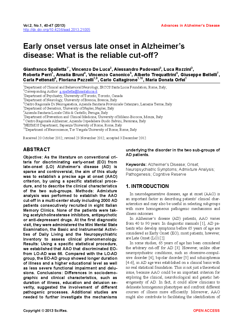 Early Onset Versus Late Onset In Alzheimer’s Disease: What Is The Reliable Cut-Off? - Page 2