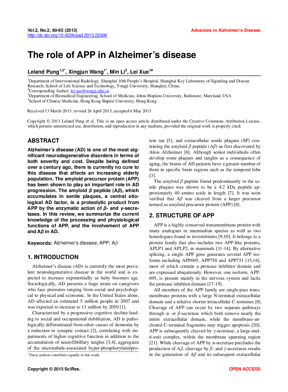 The Role Of APP In Alzheimer’s Disease - Page 2
