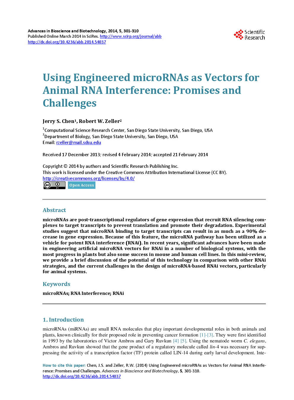 Using Engineered MicroRNAs As Vectors For Animal RNA Interference: Promises And Challenges - Page 2