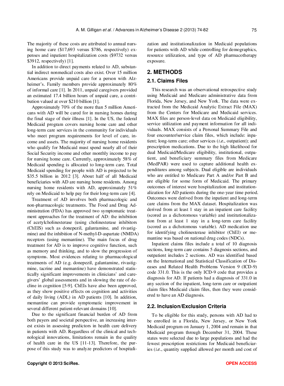 Predictors Of Hospitalization And Institutionalization In Medicaid Patient Populations With Alzheimer’s Disease - Page 3