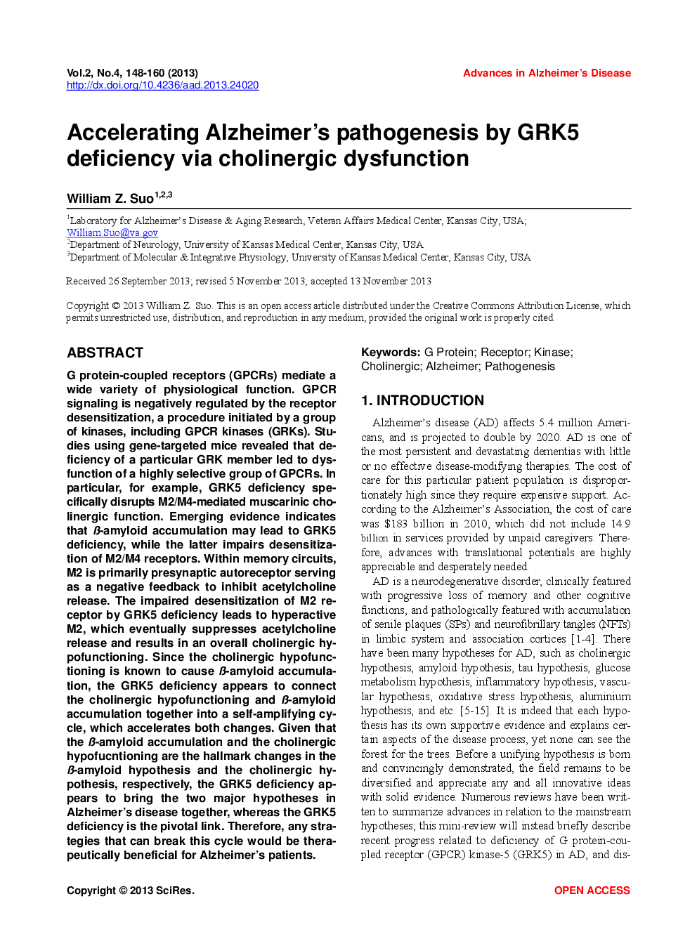 Accelerating Alzheimer’s Pathogenesis By GRK5 Deficiency Via Cholinergic Dysfunction - Page 2