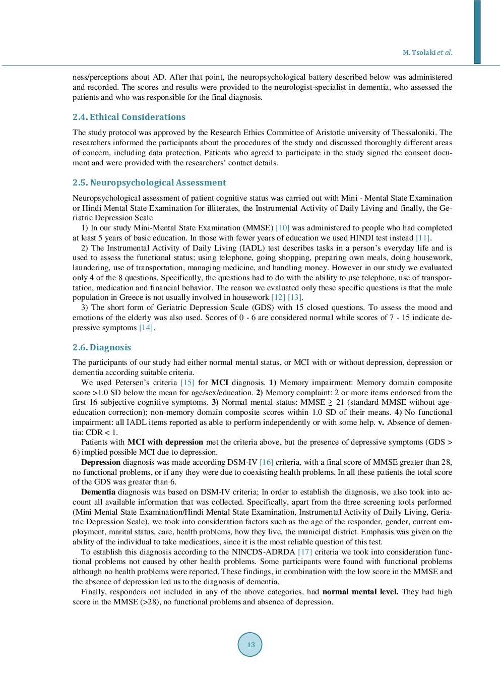Prevalence Of Mild Cognitive Impairment In Individuals Aged Over 65 In A Rural Area In North Greece - Page 4