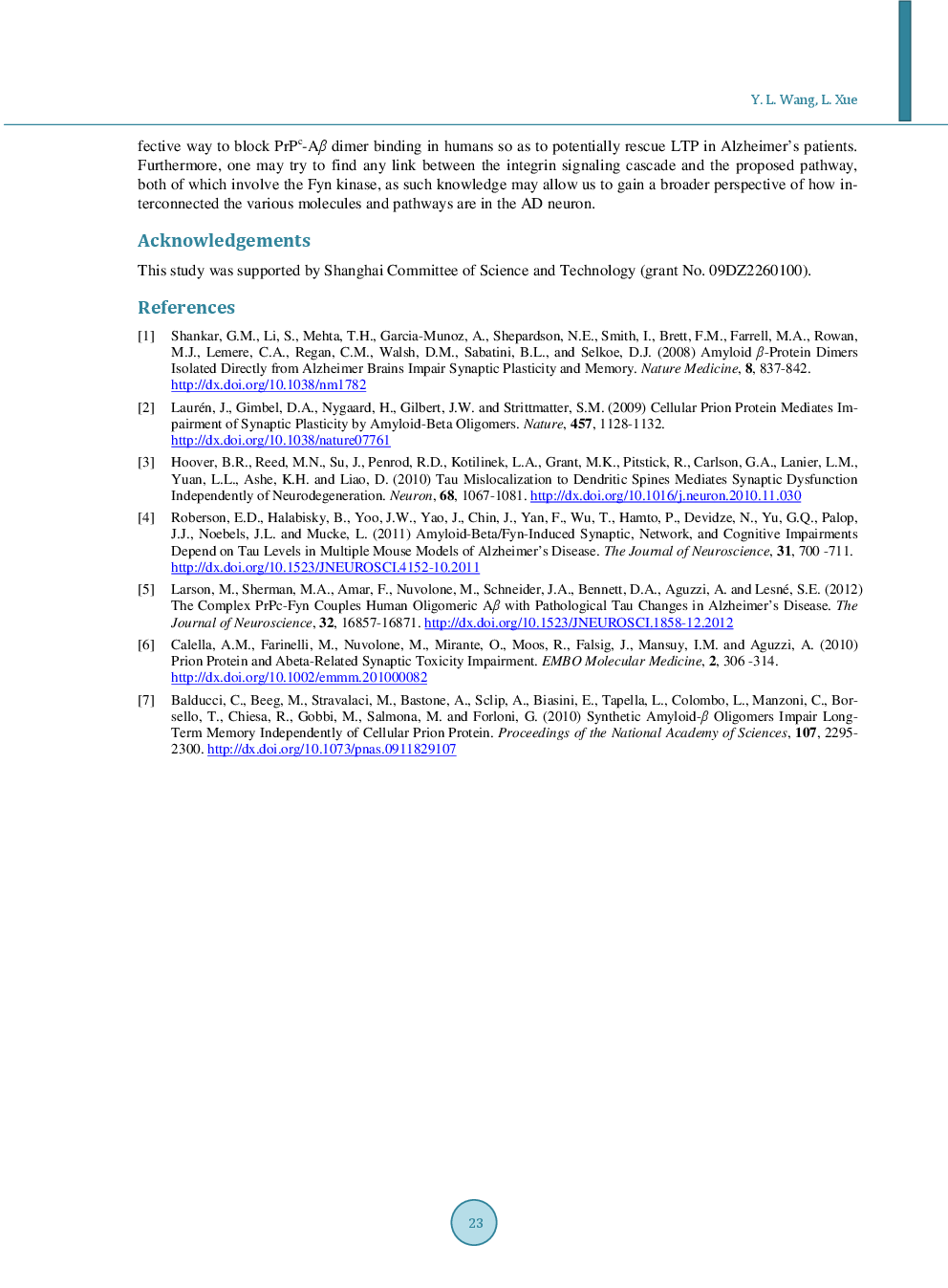 Mapping It Out: A Novel Signaling Pathway Linking Aβ-PrPc-Fyn Complex To Cognitive Impairment In Alzheimer’s Disease - Page 5