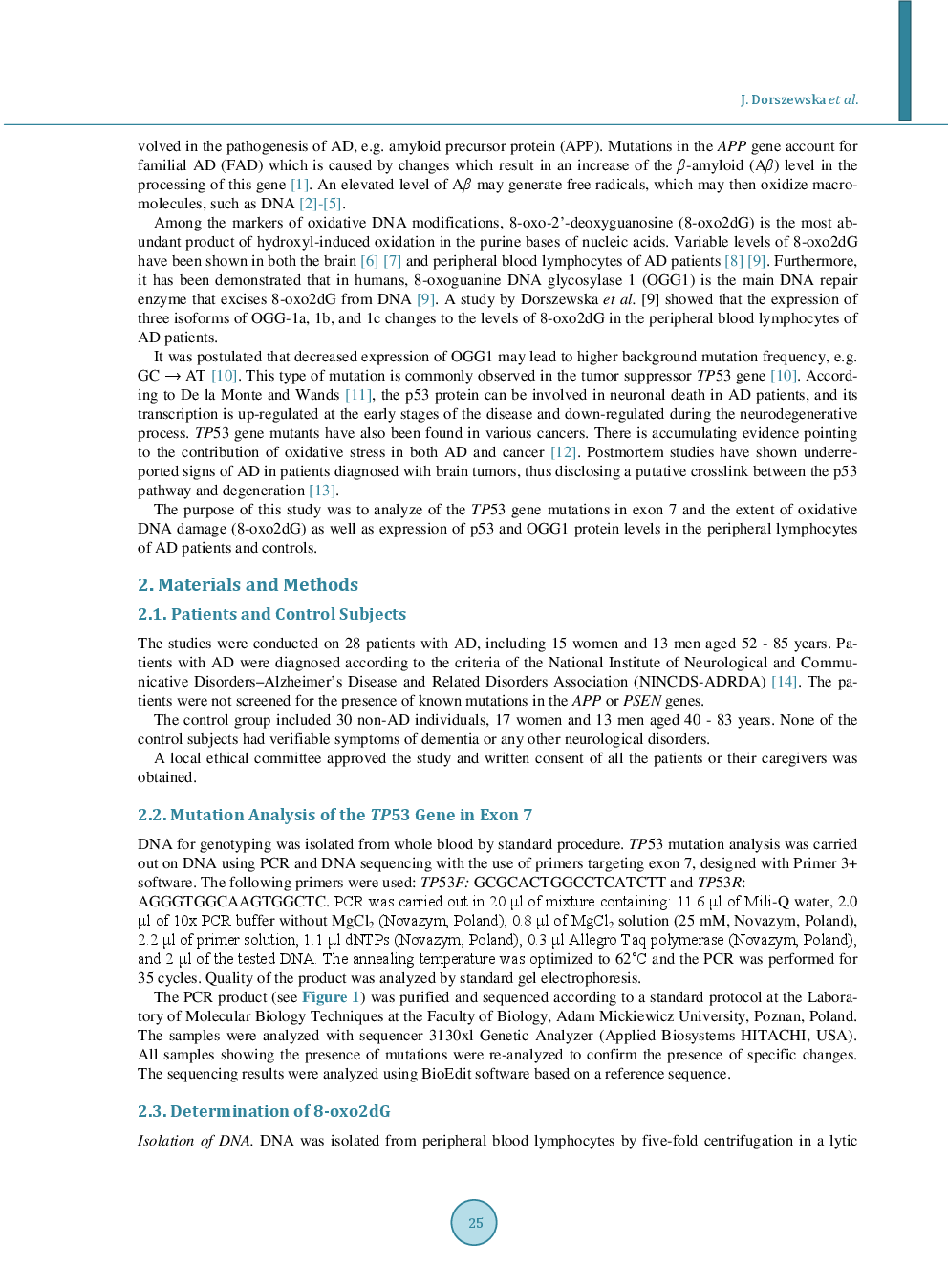 Mutations Of TP53 Gene And Oxidative Stress In Alzheimer’s Disease Patients - Page 3