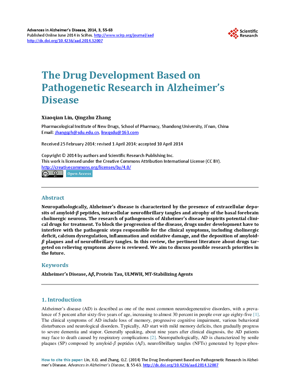 The Drug Development Based On Pathogenetic Research In Alzheimer’s Disease - Page 2