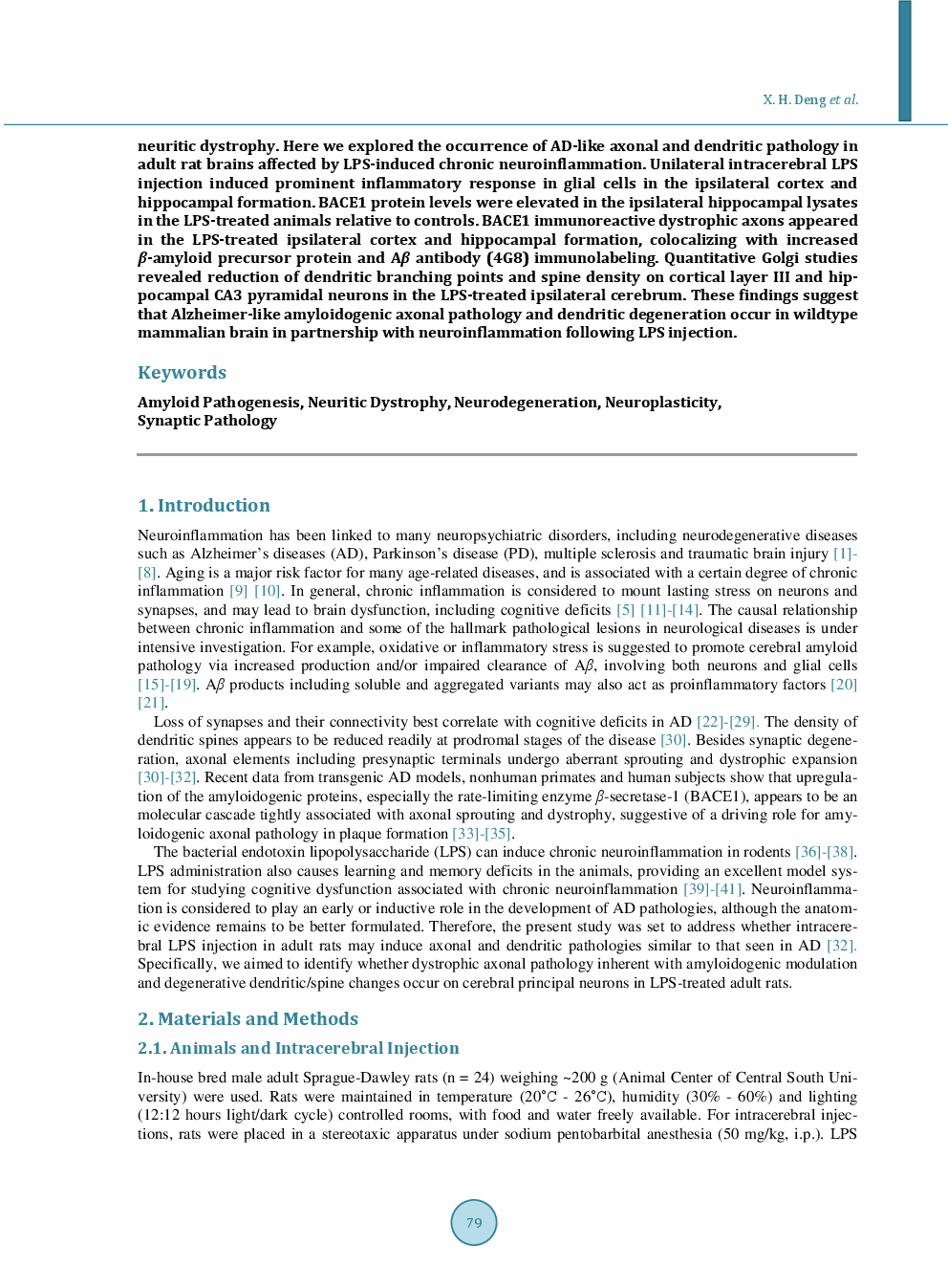 Lipolysaccharide-Induced Neuroinflammation Is Associated With Alzheimer-Like Amyloidogenic Axonal Pathology And Dendritic egeneration In Rats - Page 3