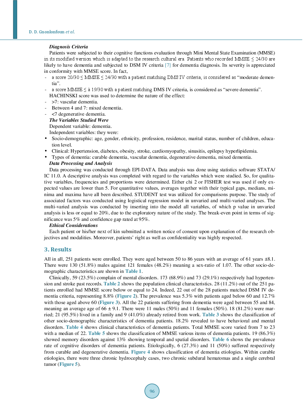 Prevalence Of Dementia And Its Associated Factors In Cotonou Teaching Hospital, Benin - Page 4