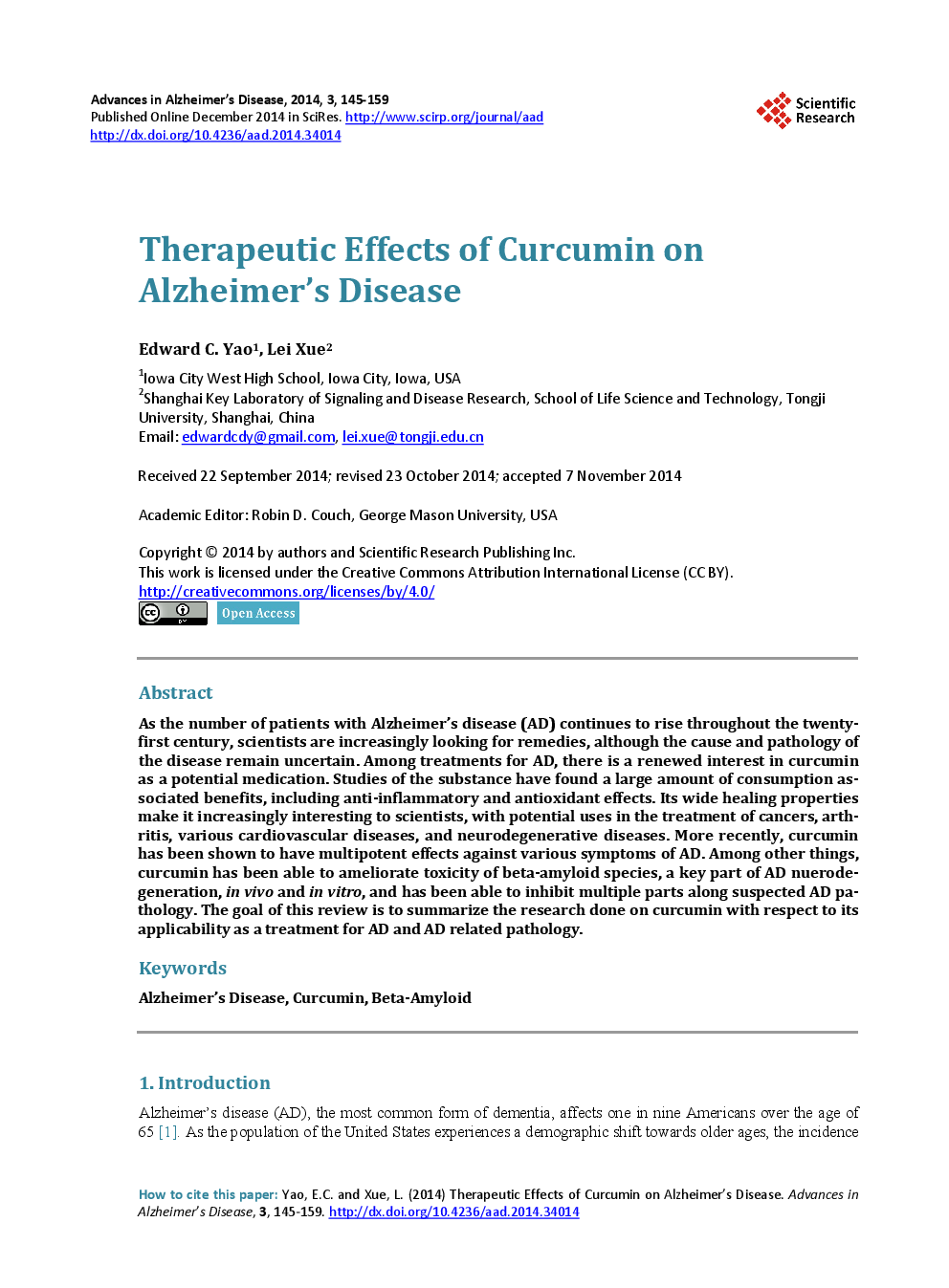 Therapeutic Effects Of Curcumin On Alzheimer’s Disease - Page 2