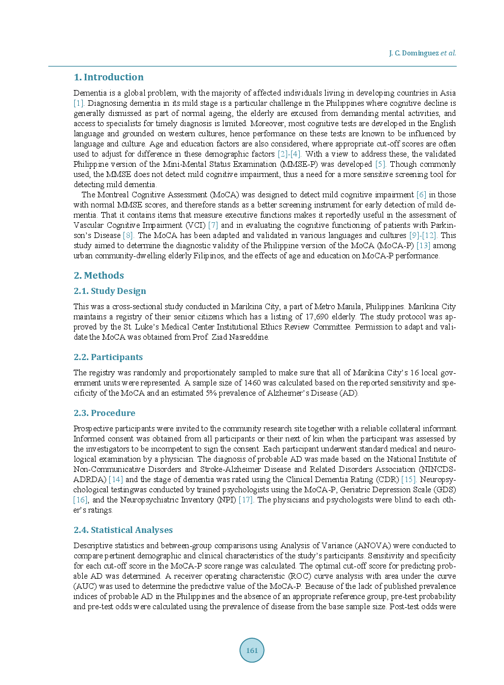 Early Detection Of Mild Alzheimer’s Disease In Filipino Elderly: Validation Of The Montreal Cognitive Assessment-Philippines (MoCA-P) - Page 3