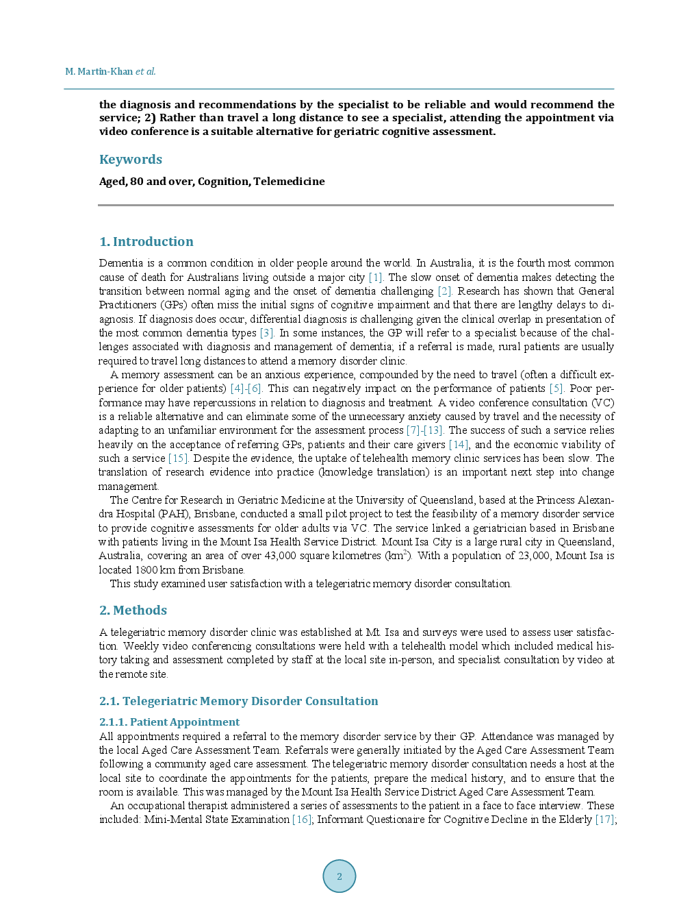 General Practitioners, Patients, And Care Givers Support The Use Of A Telegeriatric Memory Disorder Consultation For Older Adults - Page 3