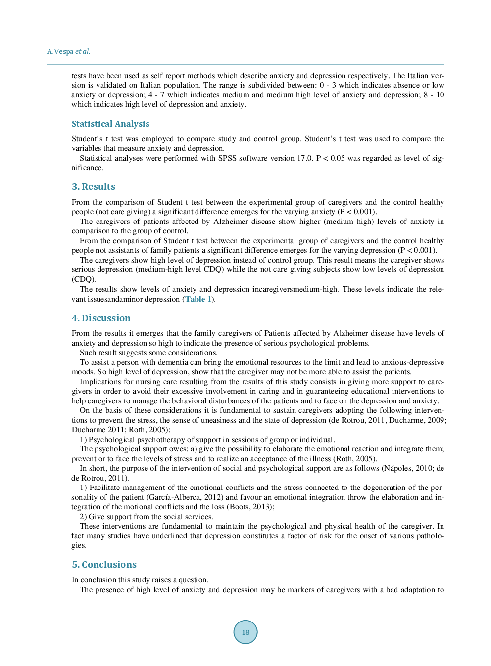 Evaluation Of Anxiety And Depression In Caregivers Of Patients Affected By Alzheimer’s Disease - Page 5