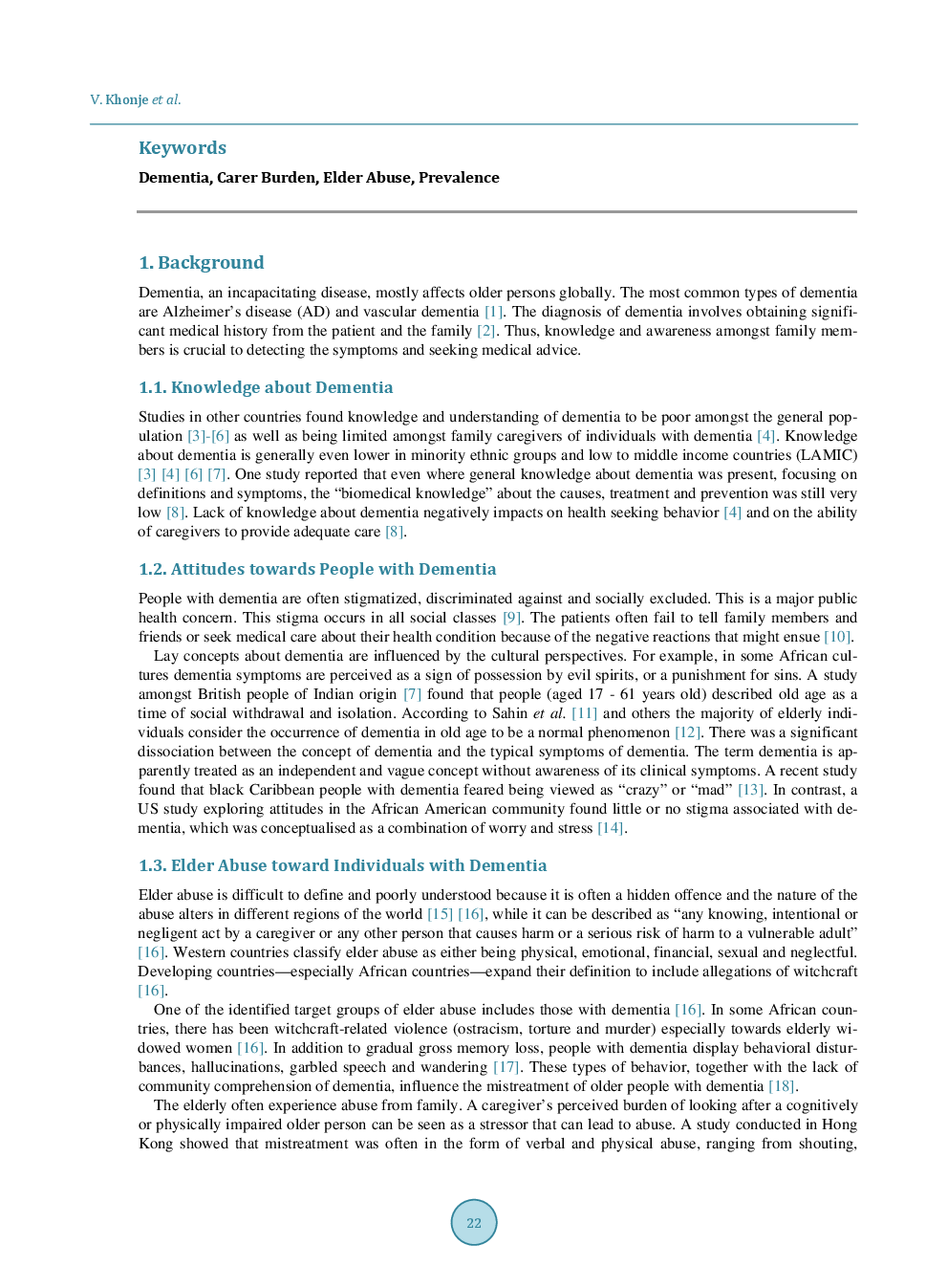 Knowledge, Attitudes And Beliefs About Dementia In An Urban Xhosa-Speaking Community In South Africa - Page 3