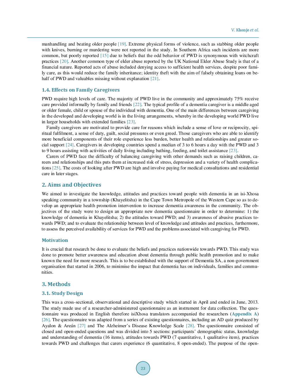Knowledge, Attitudes And Beliefs About Dementia In An Urban Xhosa-Speaking Community In South Africa - Page 4