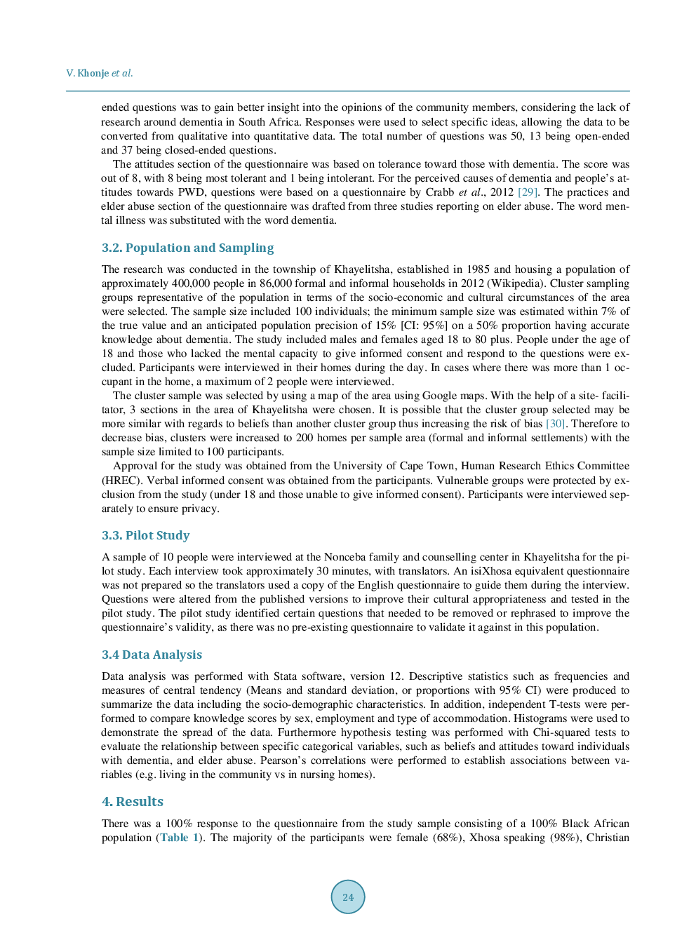 Knowledge, Attitudes And Beliefs About Dementia In An Urban Xhosa-Speaking Community In South Africa - Page 5