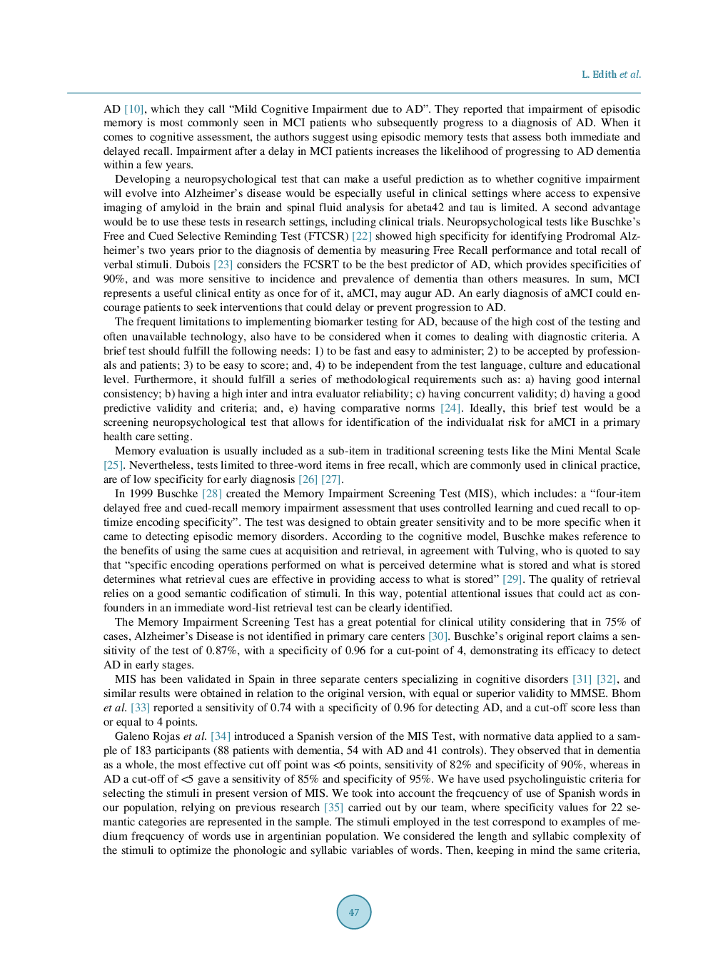 Spanish Version Of Test MIS (*) With Delayed Memory Recall Normative Values And Results In A Population With Mild Cognitive Impairment - Page 4
