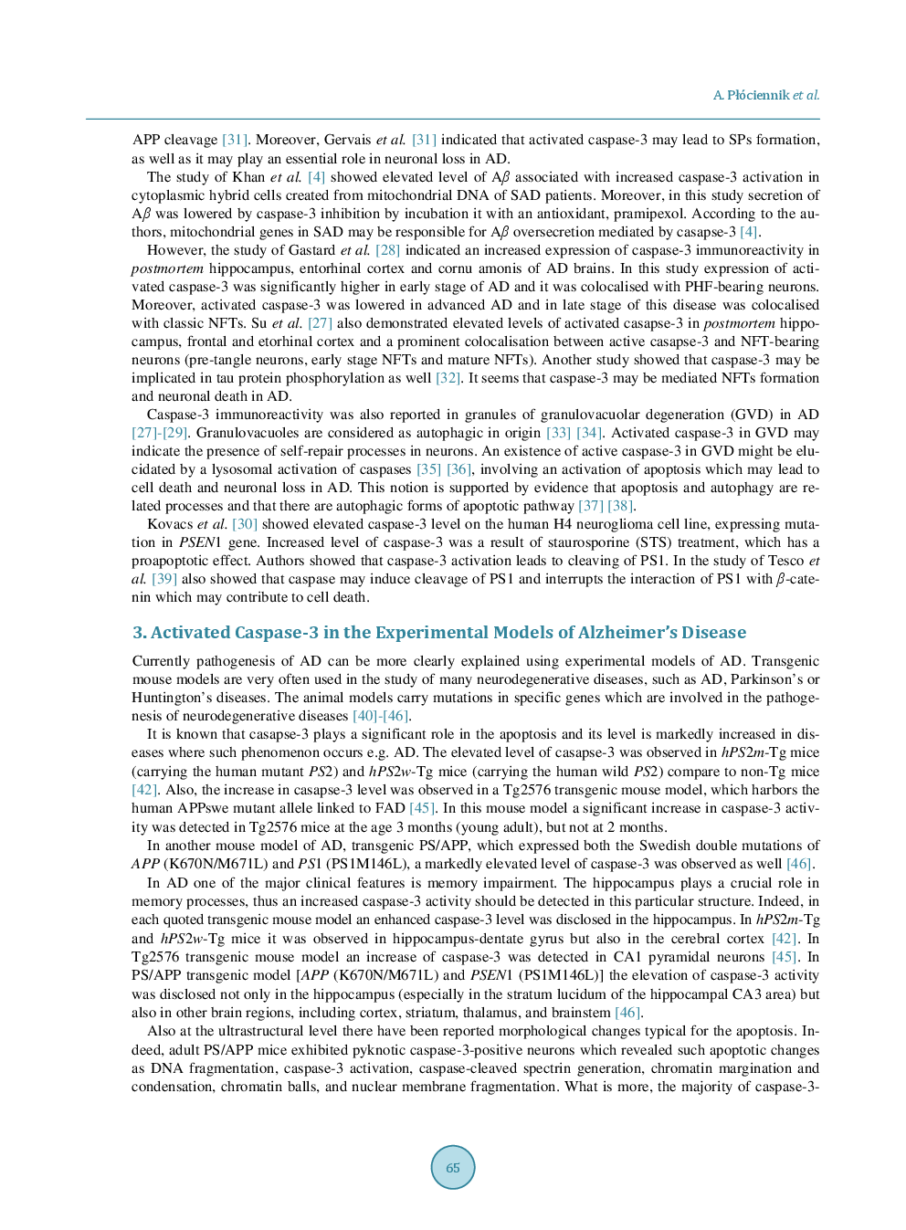 Activated Caspase-3 And Neurodegeneration And Synaptic Plasticity In Alzheimer’s Disease - Page 4
