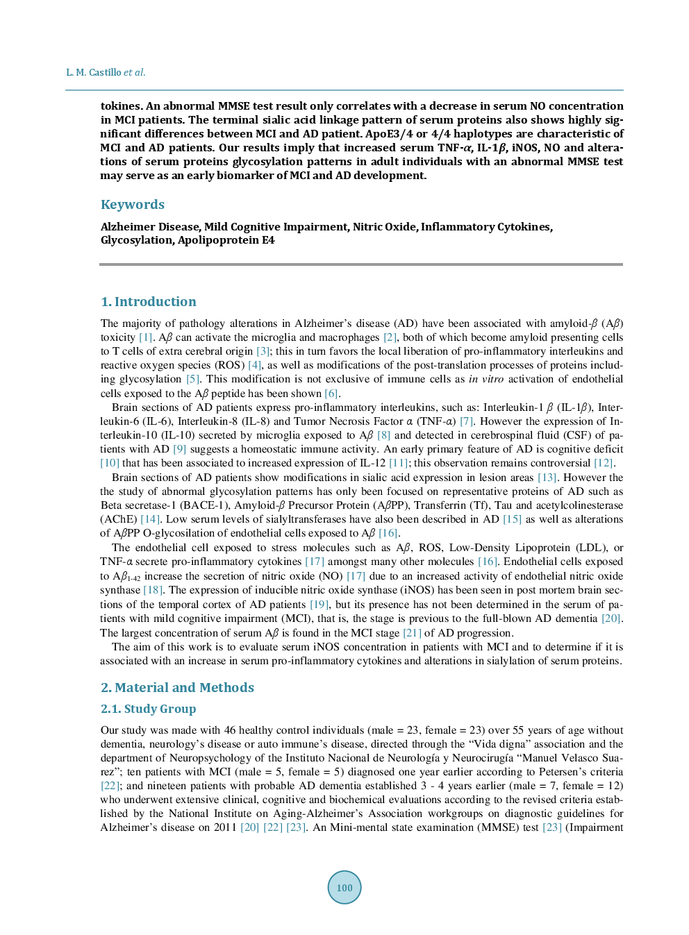 IL-1β, TNF-α And Sambucus Nigra Reactive Serum Proteins As Biomarkers Of Mild Cognitive Impairment And Alzheimer Disease Progression - Page 3