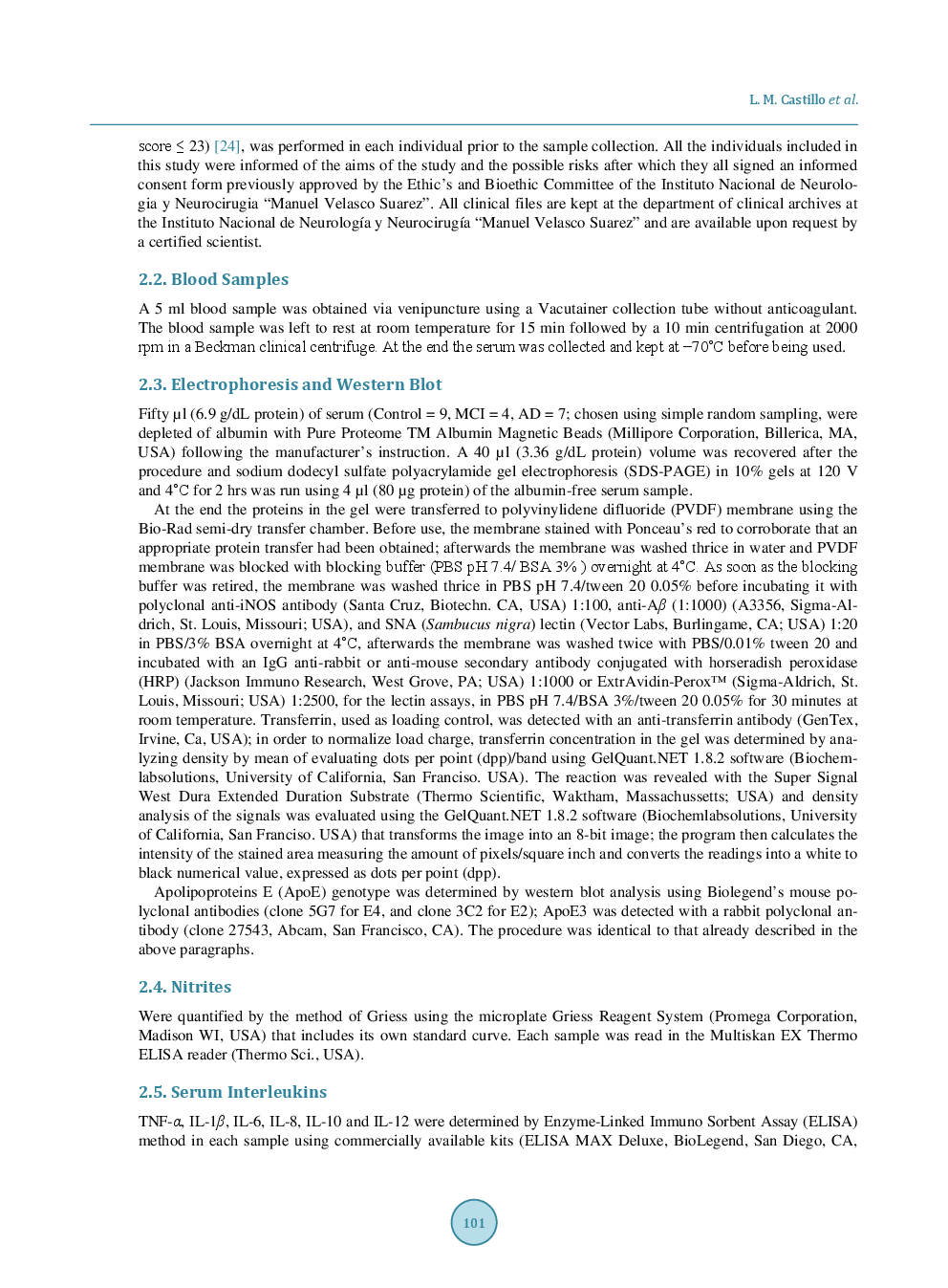 IL-1β, TNF-α And Sambucus Nigra Reactive Serum Proteins As Biomarkers Of Mild Cognitive Impairment And Alzheimer Disease Progression - Page 4