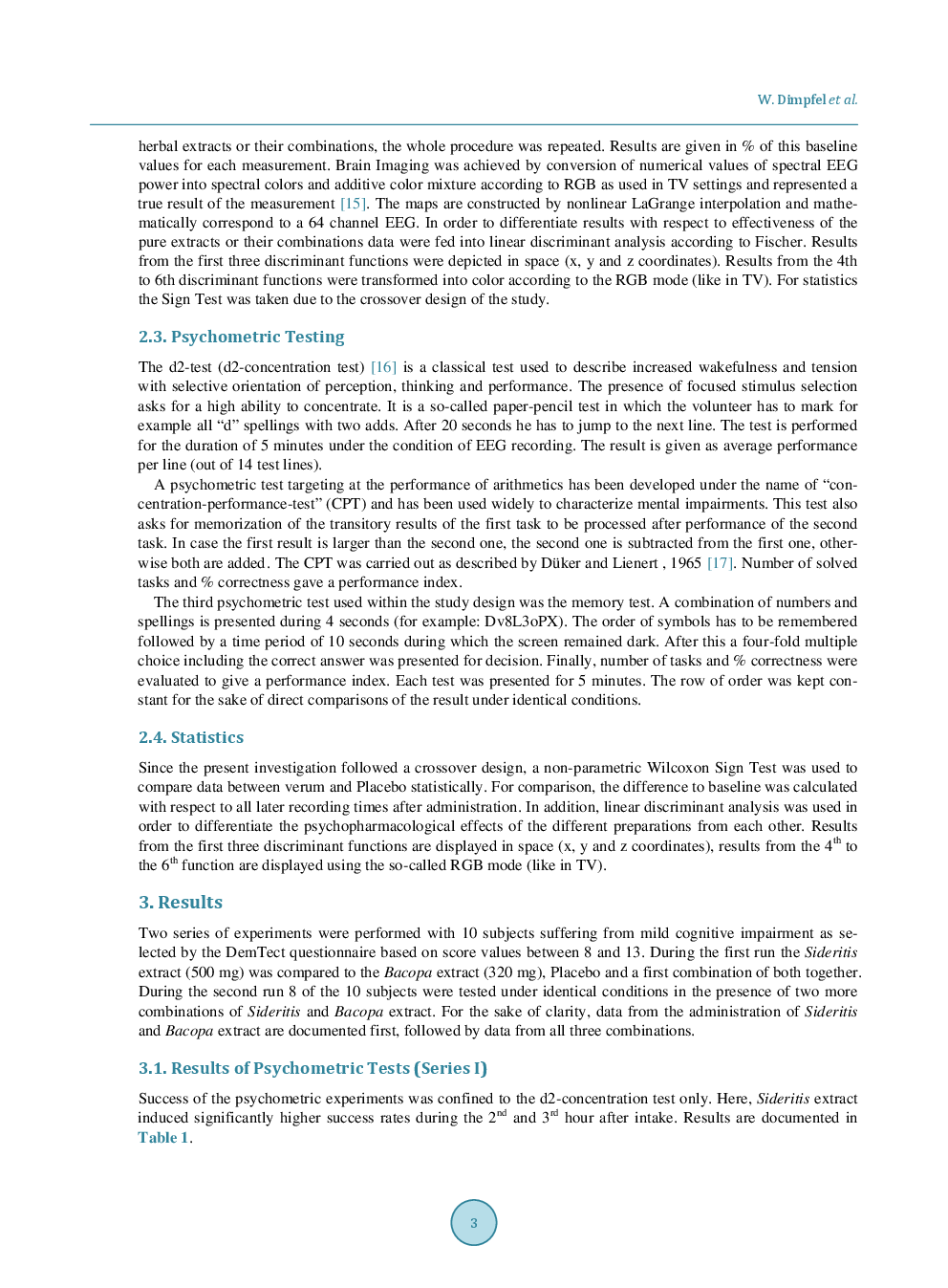 Psychophysiological Effects of Sideritis and Bacopa Extract And Three Combinations Thereof—A Quantitative EEG Study In Subjects Suffering From Mild Cognitive Impairment (MCI) - Page 4