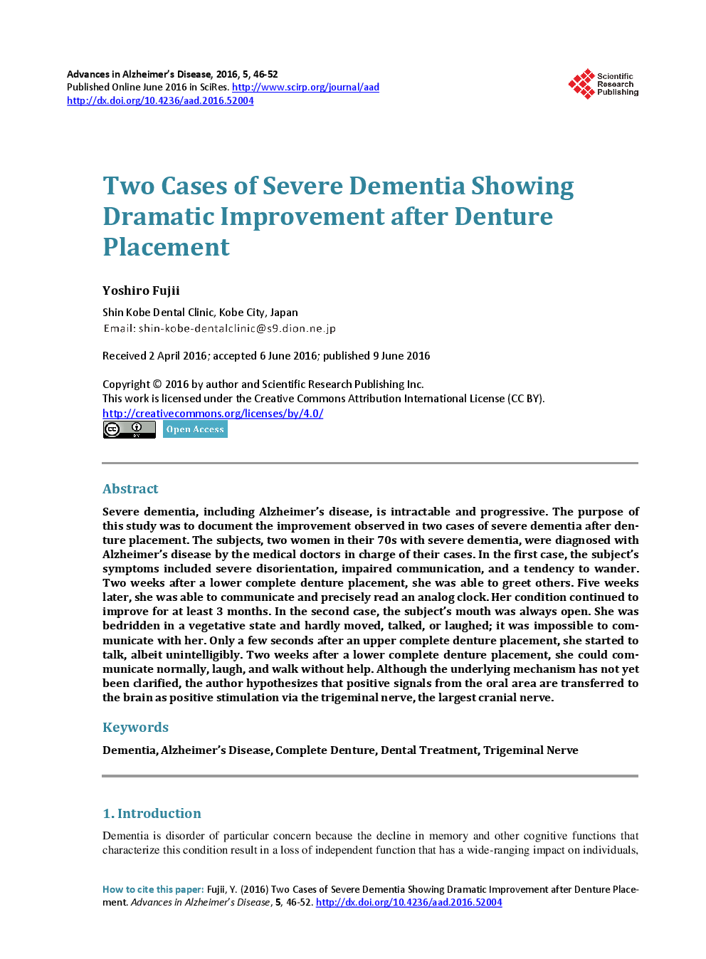 Two Cases Of Severe Dementia Showing Dramatic Improvement After Denture Placement - Page 2